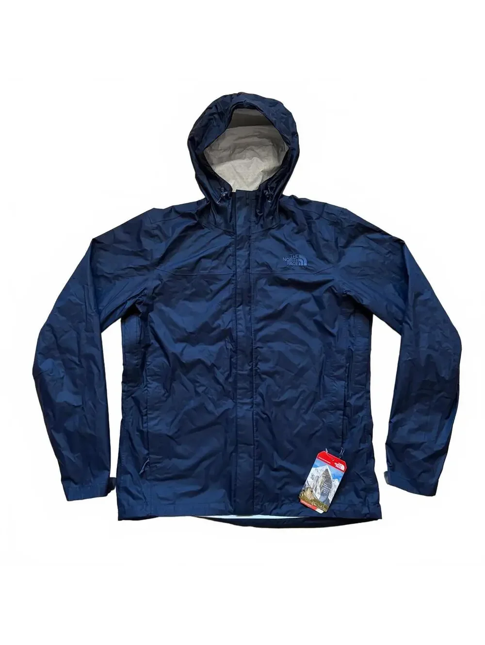 North Face Venture Hooded Rain Jacket Waterproof Urban Navy Men Size Medium NWT